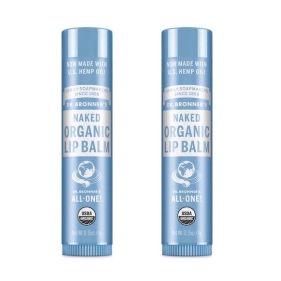 Dr. Bronner’s Other - $6❤️🔥 LAST 1! Dr Bronners Organic NAKED Lip Balm Treatment Unscented 2PK NEW